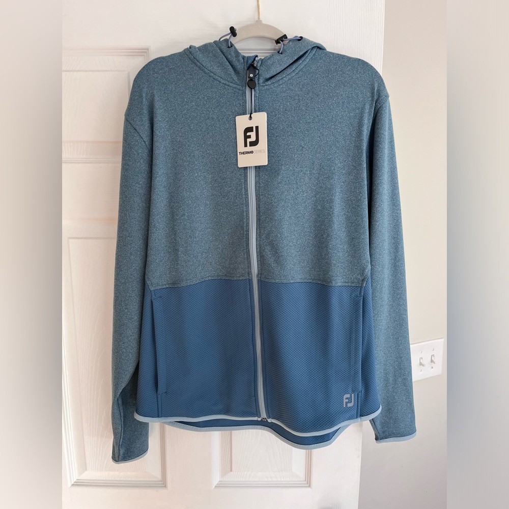 FootJoy Men’s ThermoSeries Full-Zip Hoodie - Size Medium , Blue